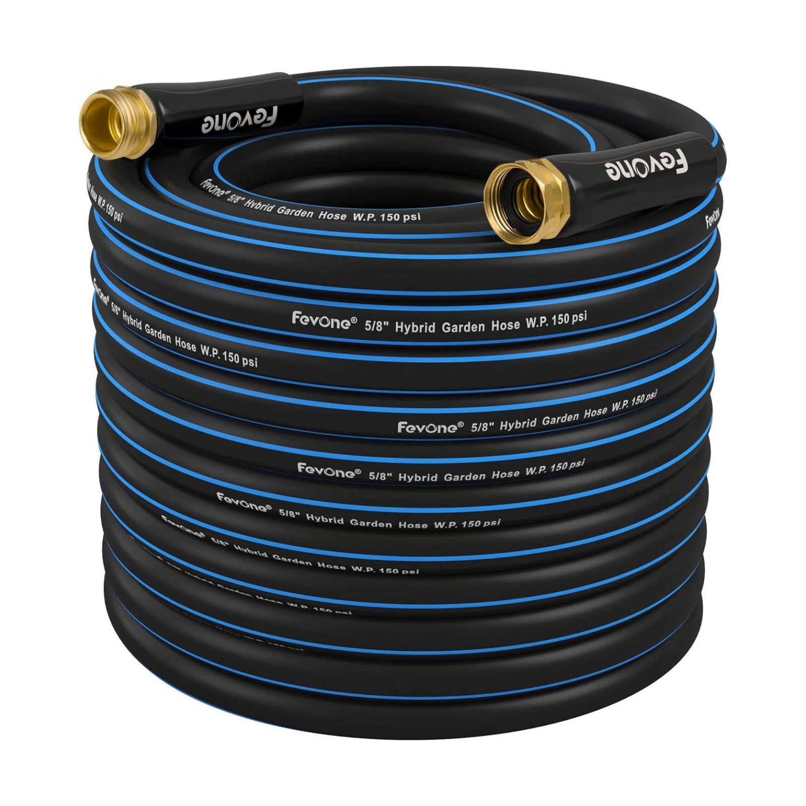 Kink Free Garden hose 100 ft, Heavy Duty Water Hose | Flexible Lightweight Hybrid Polymer, 5/8 ID, 600 PSI, Leak-Free