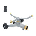 STYDDI Metal Rotating Water Sprinkler for Lawn, Heavy Duty Metal 3-Arms Whirling 360 Degree Automatic Rotary Sprinkler
