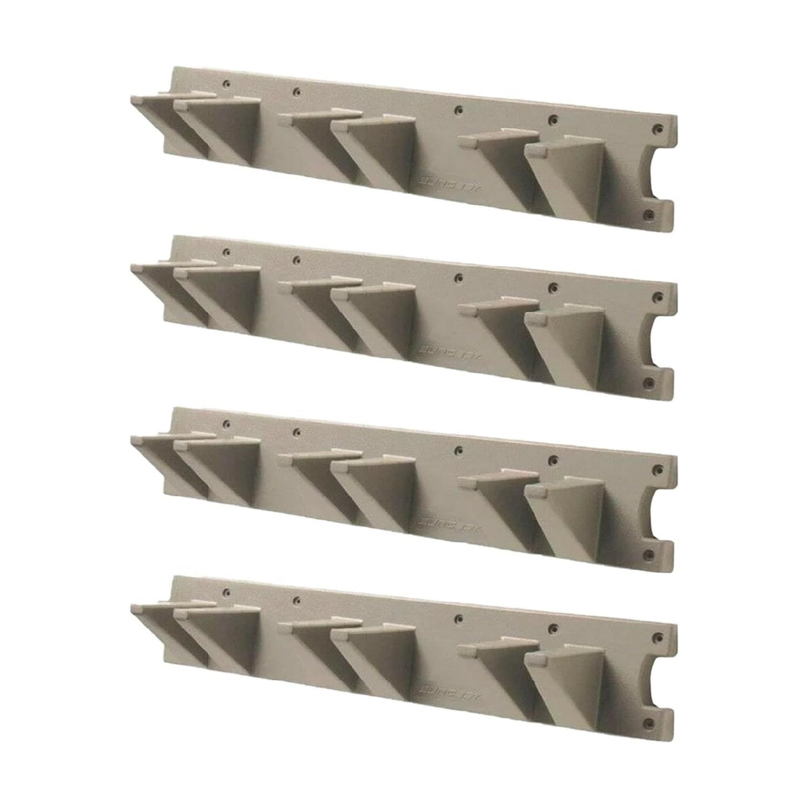 Suncast 4 Pack Wall Stud Mounted Garden Tool Hanger Organizer for Garage or Storage Space, 24 x 4.25 x 6 Inches, Holds