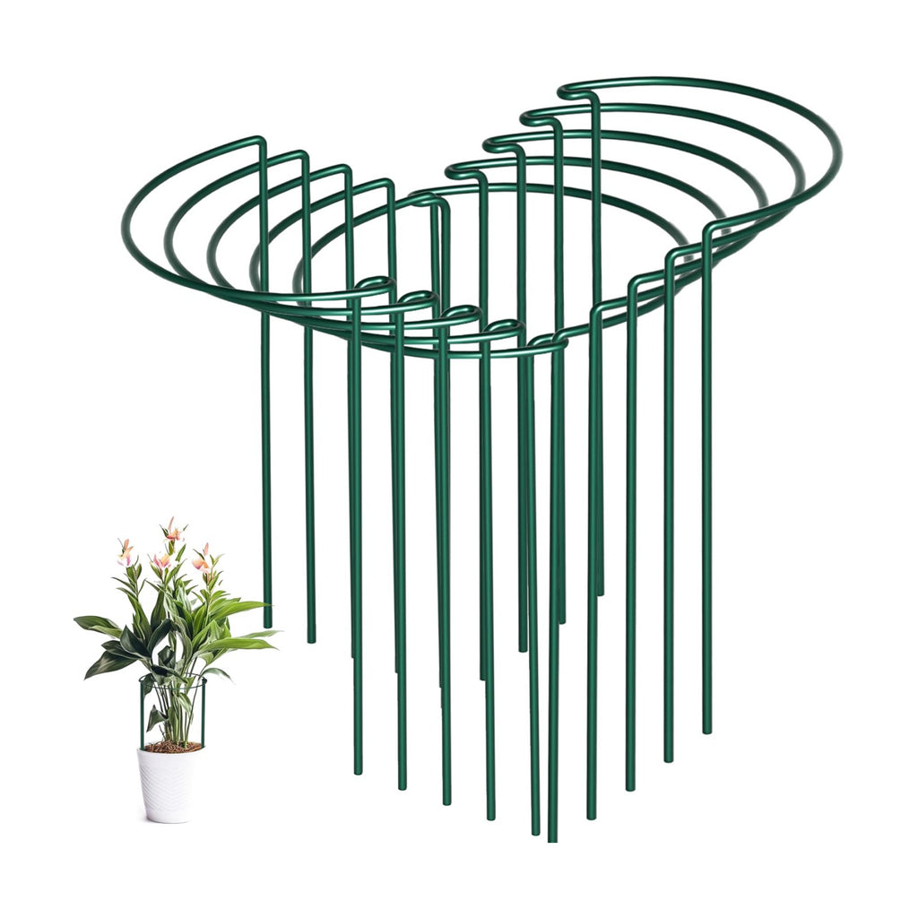 10 Pack Peony Cages and Supports, 10" (W) x 16"(H) Plant Support, Heavy-Duty Metal Plant Support Stakes, Plant Stakes