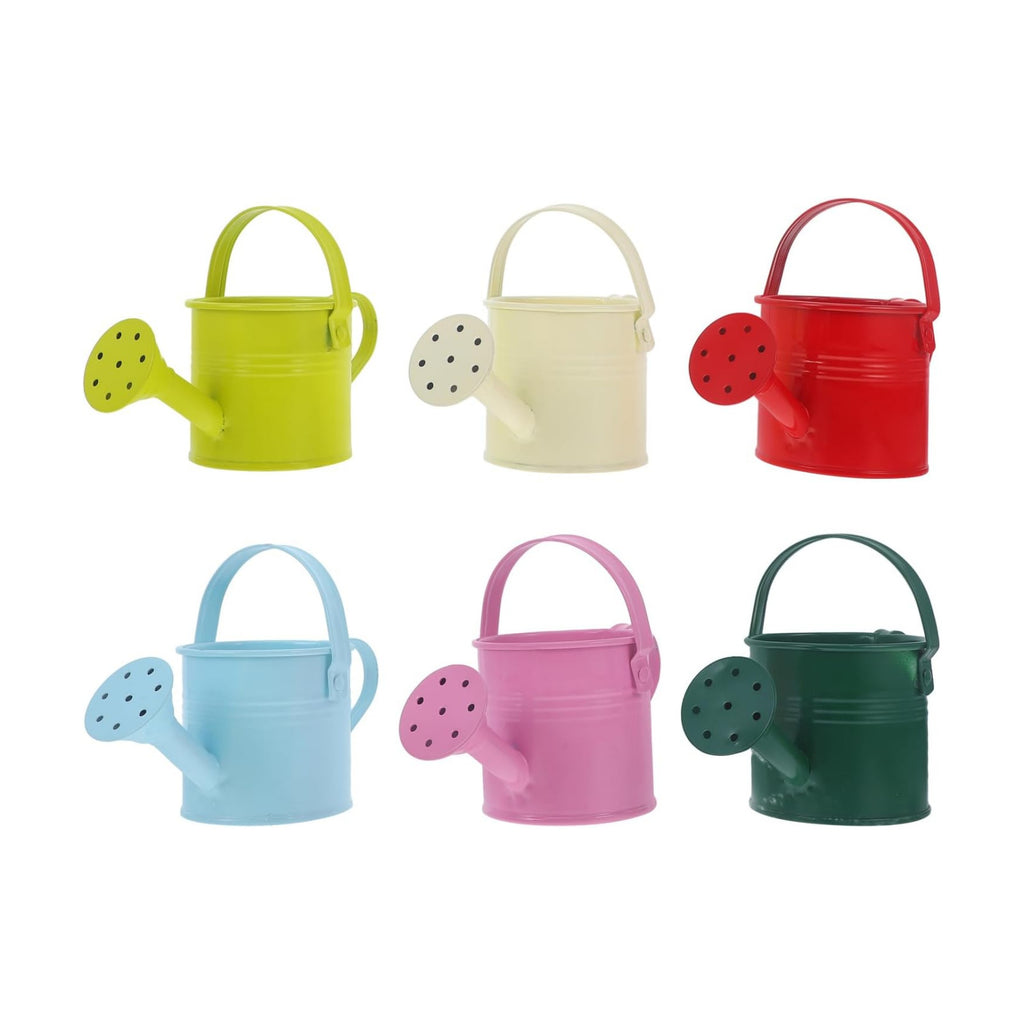 Yardwe 6-Pack Small Watering Cans for Indoor Plants Lightweight Mini Iron Watering Cans with Long Spout for Succulent