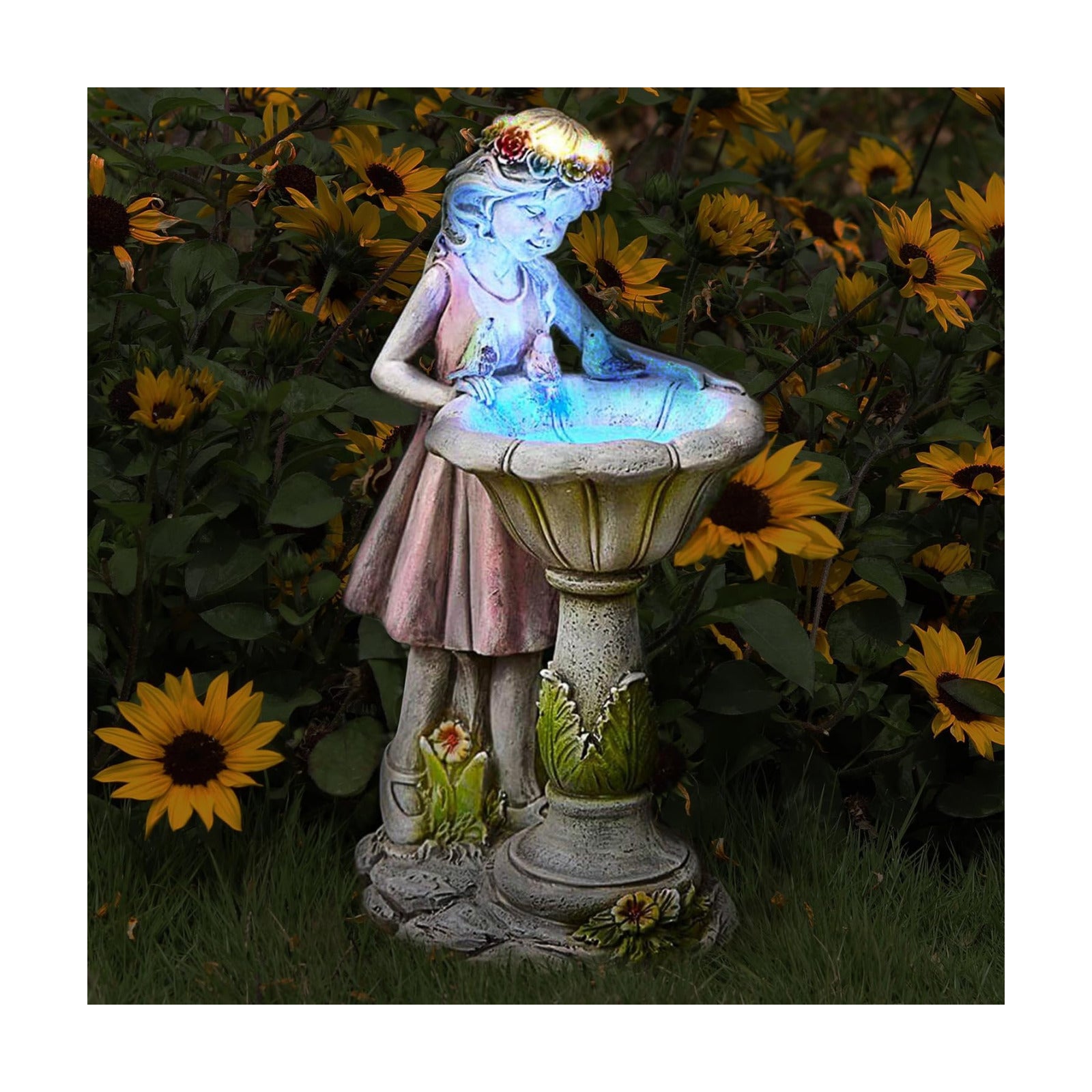 Voveexy Fairy Garden Statue, Solar Garden Angel Figurine Outdoor Decoration Waterproof Angel Sculpture for Patio Yard