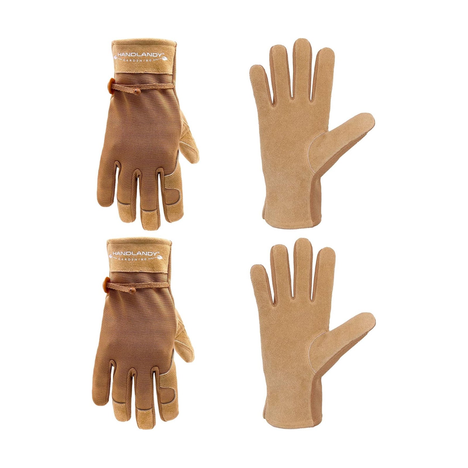 HANDLANDY HLDD Work Gloves for Women and Ladies, Leather Gardening Gloves Flexible Mechanic Working Gloves