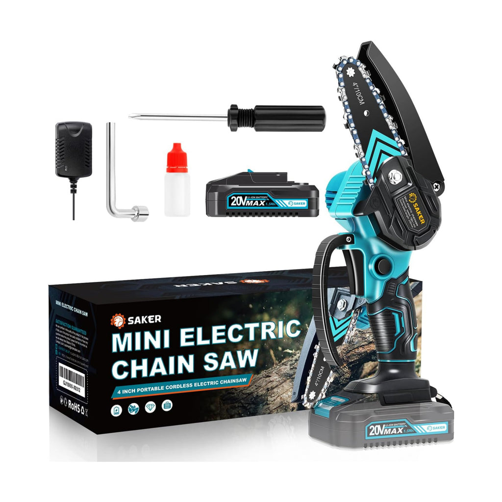Saker Mini Chainsaw Cordless,Portable Electric Chain Saw | Handheld Chain Saw Pruning Shears Chain Saws for Tree