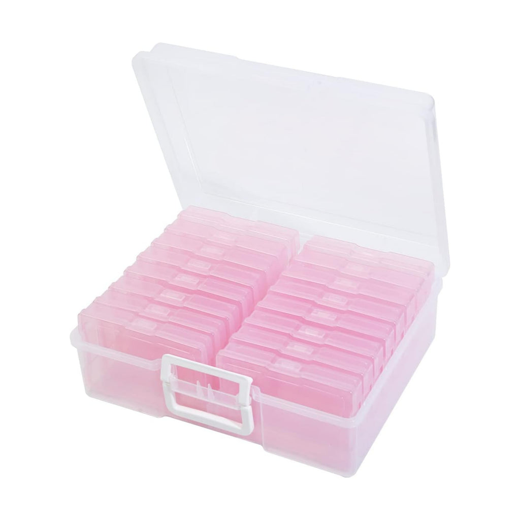 4" x 6" Photo Storage Case with Handle, 16 Inner Photo Organizer Keeper, Extra Large Storage Picture Boxes, Seed