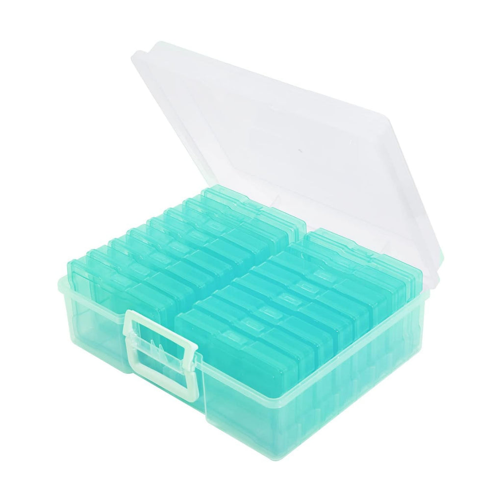 4" x 6" Photo Storage Case with Handle, 16 Inner Photo Organizer Keeper, Extra Large Storage Picture Boxes, Seed