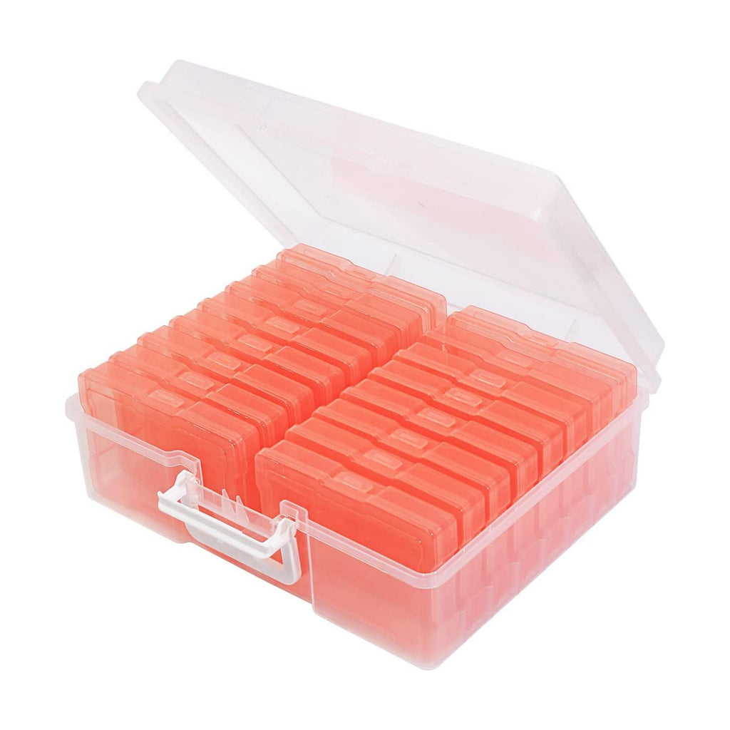 4" x 6" Photo Storage Case with Handle, 16 Inner Photo Organizer Keeper, Extra Large Storage Picture Boxes, Seed