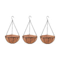 LaLaGreen Hanging Planters with Coco Liners (12 Inch, 3 Pack) Hanging Baskets for Plant Outdoor, Hanging Plant Pot