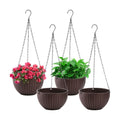 Foraineam 4 Pack 8.2 inch Self-Watering Hanging Planters, Garden Flower Plant Pot Container, Hanging Basket Planter