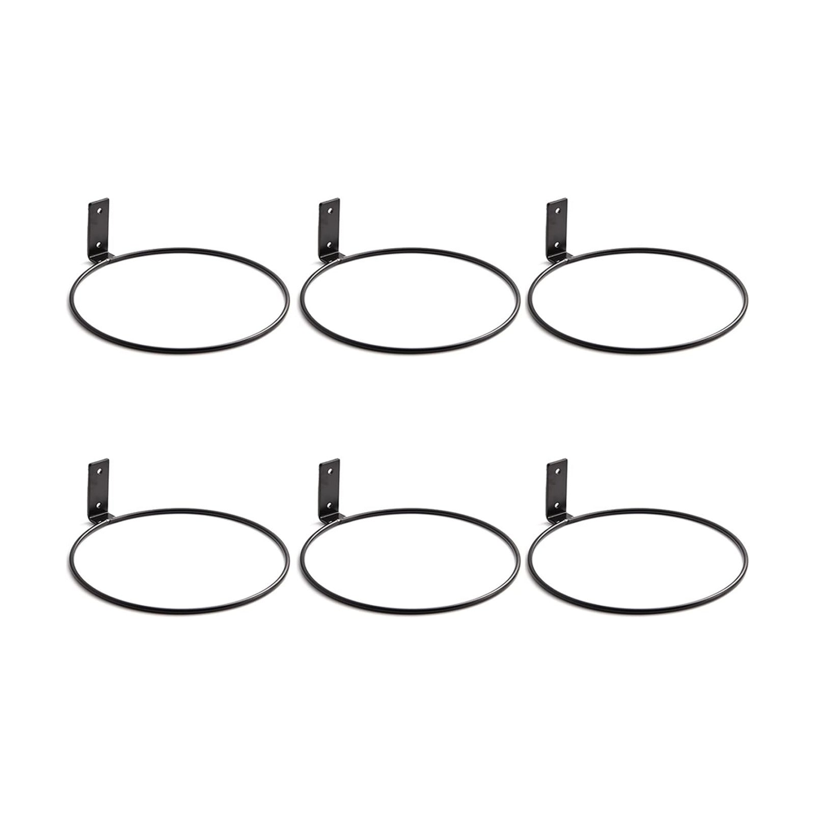 Plant Holder Ring 8 Inch Wall Mounted, 6 Pack Flower Pot Hangers Metal Plant Stand Hanging Bracket Basket Hooks