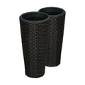 Noah Round Wicker Planter Tall Planter Decor Box for Adaptable Outdoor Furnishings All Weather Versatile Perfect Patio