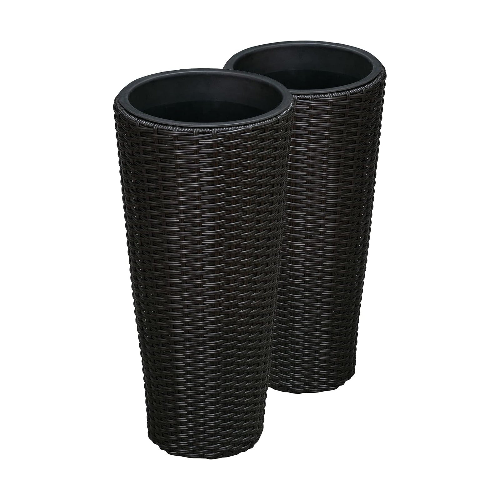 Noah Round Wicker Planter Tall Planter Decor Box for Adaptable Outdoor Furnishings All Weather Versatile Perfect Patio