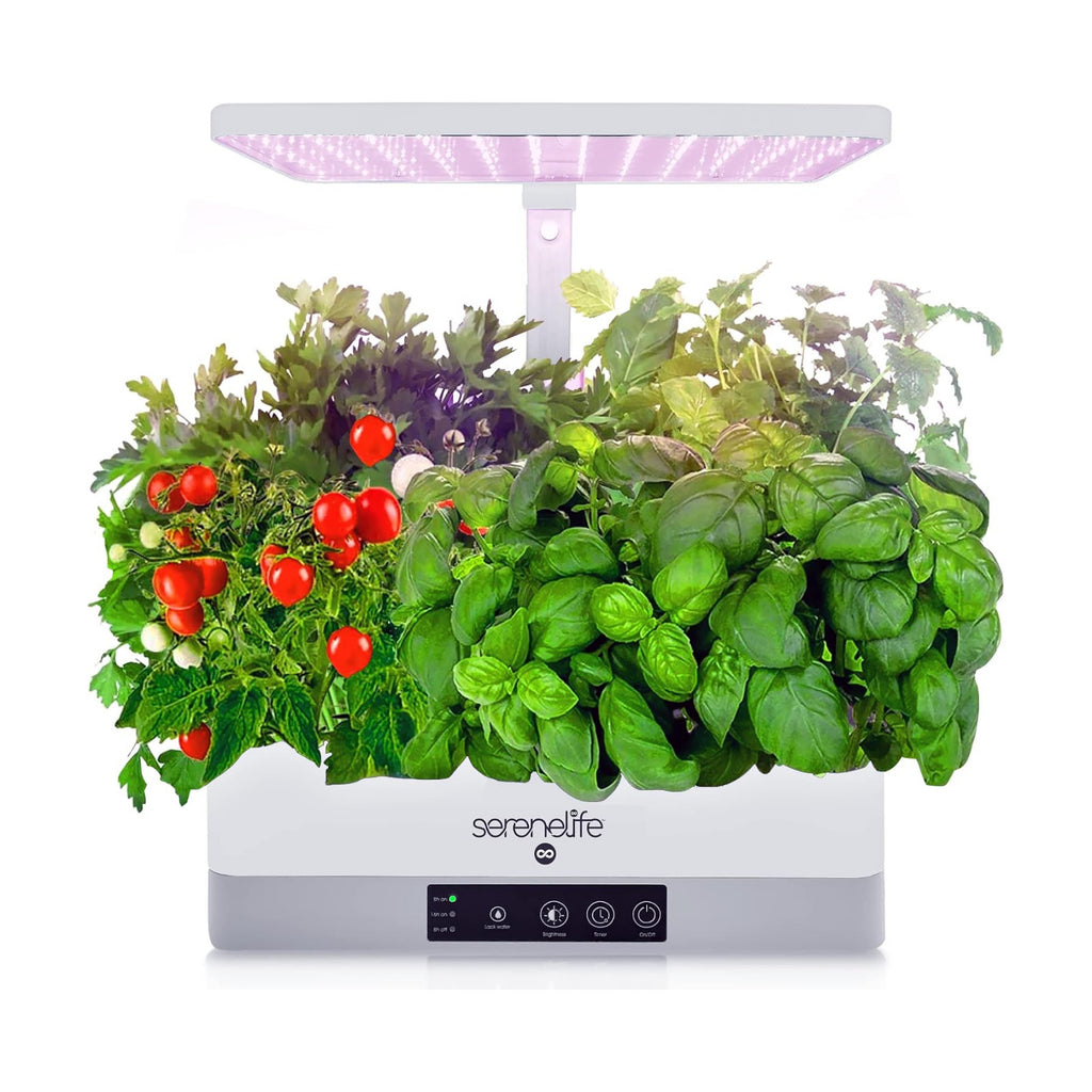 SereneLife Hydroponic Indoor Herb Garden Kit - 6 Pods, Full-Spectrum Grow Light, Adjustable Height, Smart Plant System