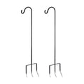 2 Pack Shepherd Hook, Black, 48 Inch, Adjustable Height, 1/2" Thick | Protected by U.S. Patent, Ideal for Hanging Solar
