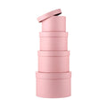 Oairse Round Gift Boxes with Lids Flower Box for Arrangements Pink Round Box Set of 4 Nesting Gift Boxes with Lids for Flowers Arrangements Empty, Bridesmaid, Proposal, Wedding, Birthday, Party Favor