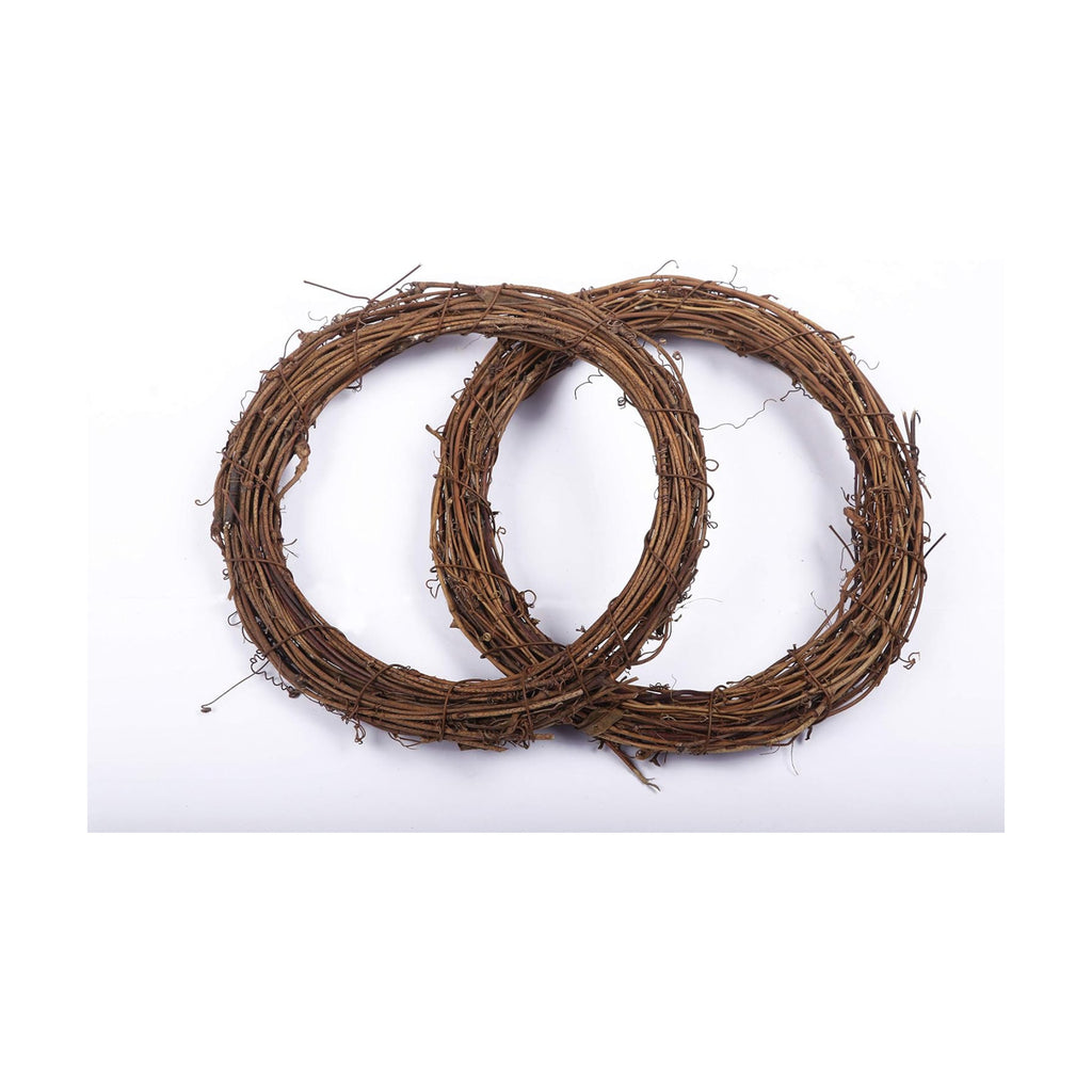 YYCRAFT 2 Pcs Wooden Grapevine Wreath (12")