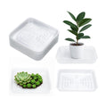 20 Pack Square Plant Saucer Plant Trays for Pots 10 Inch Plant Saucers for Outdoors and Indoor Clear Plant Pot Saucers