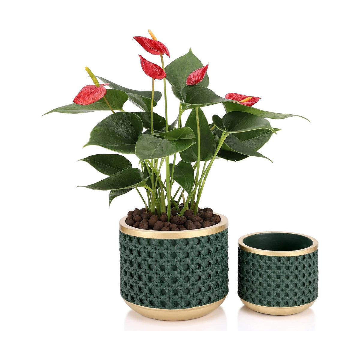 6&4.4 Inch Cement Planter Decorative Pots with Drainage Hole for All House Plants, Succulents, Flowers, and Cactus