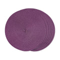 FunWheat Round Braided Placemats Set of 6 Table Mats for Dining Tables Woven Washable Non-Slip Place mats 15 inch(Purple, 6pcs)