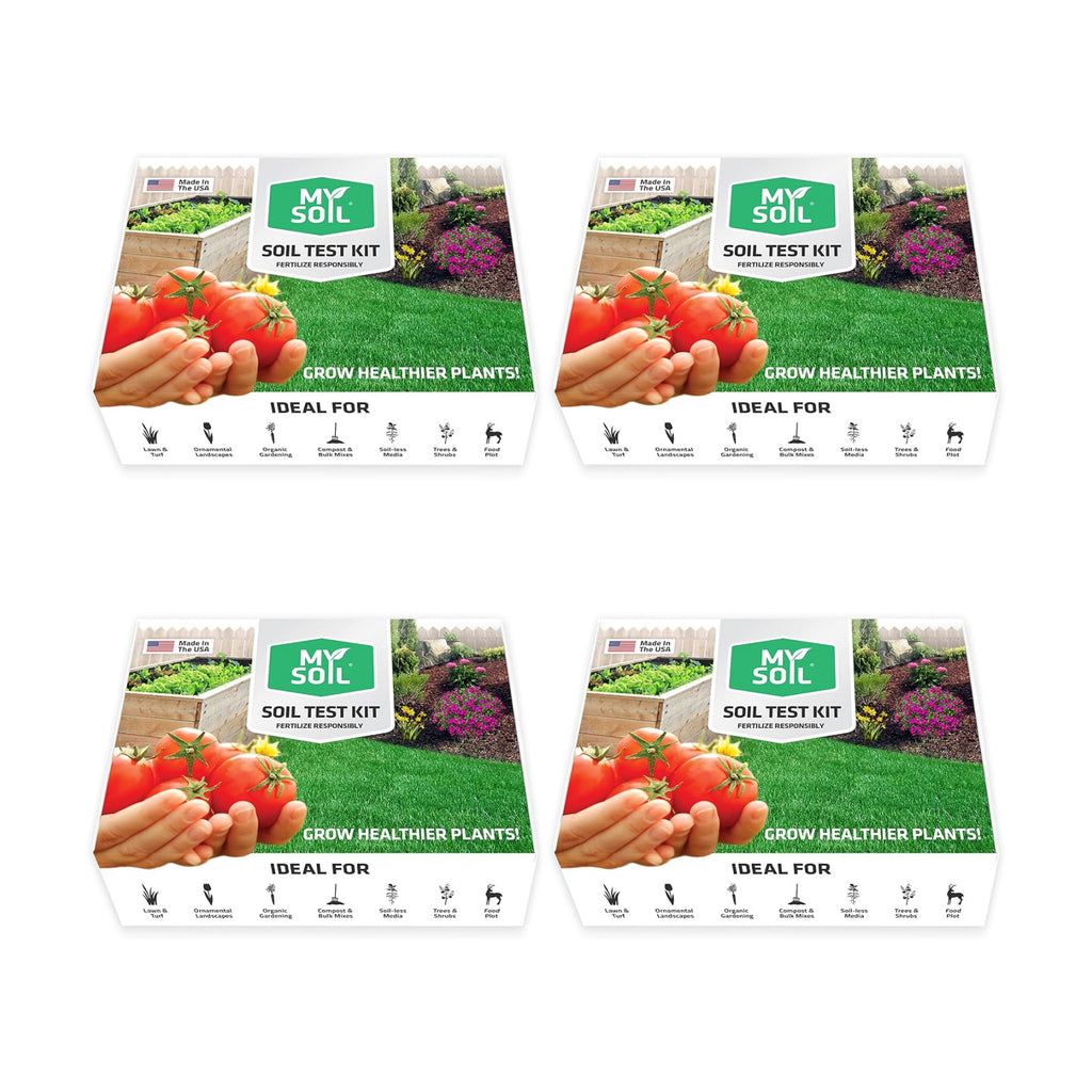 MySoil Soil Test Kit 4 Pack, Unlock Your Lawn & Garden Potential, Complete & Accurate Nutrient and pH Analysis with