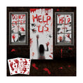 Bloody Halloween Window Cover Halloween Door Poster Decorations, Bloody Handprints Scary Silhouette, Bloody Window Indoor Décor for Party