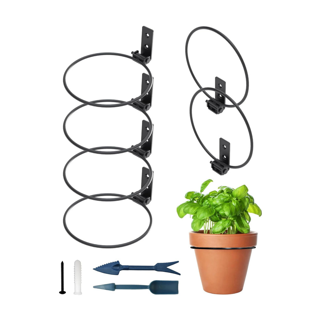 Foldable Flower Pot Holder Rings, 6 Inch 6 Pack | Foldable ring design securely supports flower pots while saving space