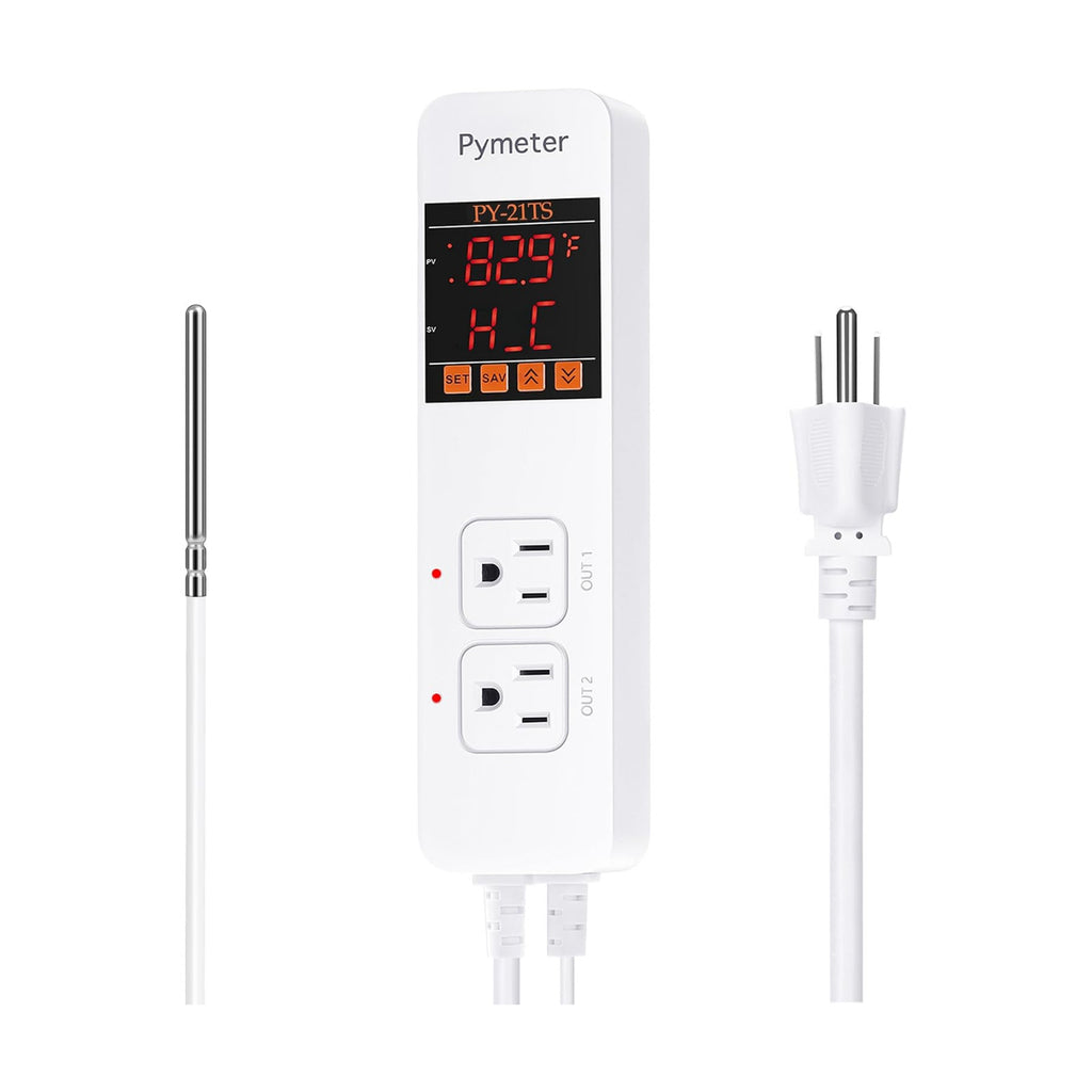 Attic Fan Thermostat Controller Temperature Switch Plug Outlet for Seedlings, Germination, Rooting, Greenhouse