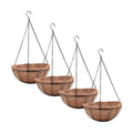 EIMQUVW 4 Pack Hanging Planter Basket Outdoor Large Hanging Flower Pots Indoor 12 inch with Coco Coir Liner Round Wire