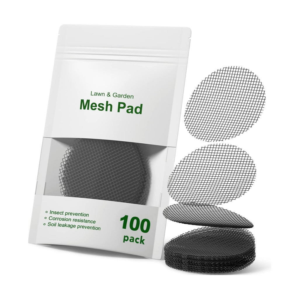 LE TAUCI Plant Pot Drainage Hole Mesh Pads, 2-Inch, 100-Pack