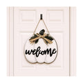 Jetec Fall Door Decor, Wooden Fall Pumpkin Welcome Sign Hanger, White