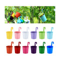 12 Pack Balcony Planters Railing Hanging, Colorful Railing Planter 4 Inches Small Hanging Plant Holder Indoor/Outdoor