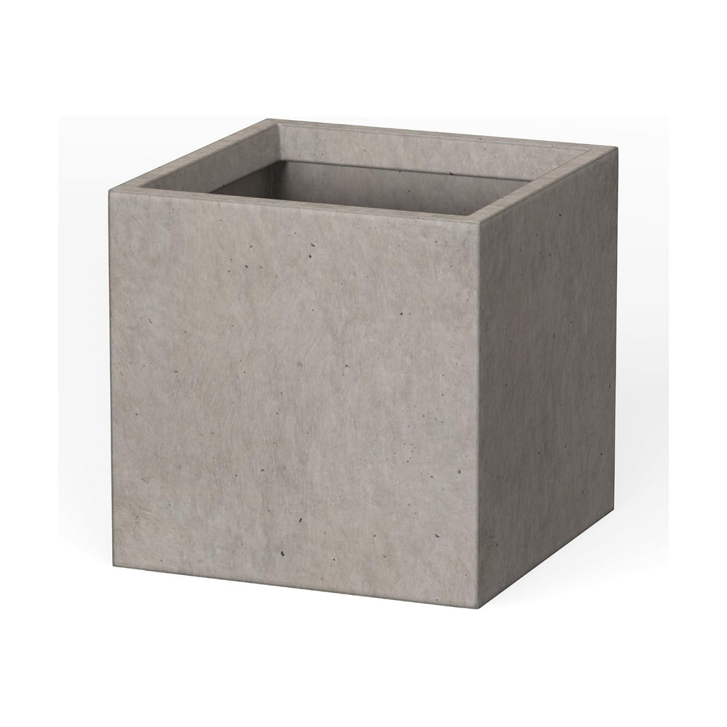 Kante Small Square Weathered Concrete Planter 10" W, Outdoor | Rubber Plug for Indoor, Drainage for Garden, All-Weather