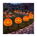 Halloween Pumpkin Pathway Lights Outdoor, 7Ft 4PK LED Pumpkin Stake Lights