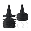 Witch Hat, 14 Pack Halloween Hanging Witch Hats with 200 Feet Hanging Rope, Witch Costume Accessory for Halloween Party Yard Decoration and Carnivals - Black