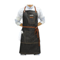 Black Kitchen Apron with Pockets & Towel Loop for Men Women, Denim | Professional for Chef Cooking BBQ Grill Gardening