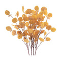 4Pcs Artificial Eucalyptus Leaves Stems 33.8‘’ Eucalyptus Branches Orange Fake Fall Flowers for Home Fireplace Farmhouse Party Wedding Table Bathroom Autumn Décor