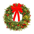 Best Choice Products 30in Pre-Lit Battery Powered Christmas Wreath Artificial Pre-Decorated Holiday Accent w/ 100 Lights, 276 PVC Tips, Ribbons, Pine Cones