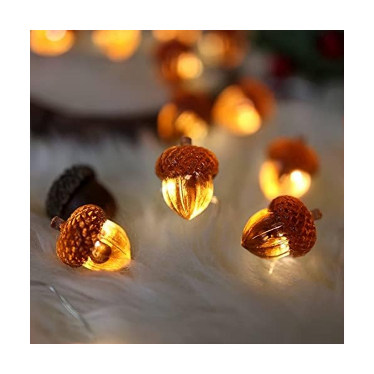 Decorative Fairy Acorn String Lights Thanksgiving Decoration Autumn Garland Cute Novelty Lights 30 LEDs 10 ft Battery Operated for Bedroom Wedding Birthday Harvest Decor