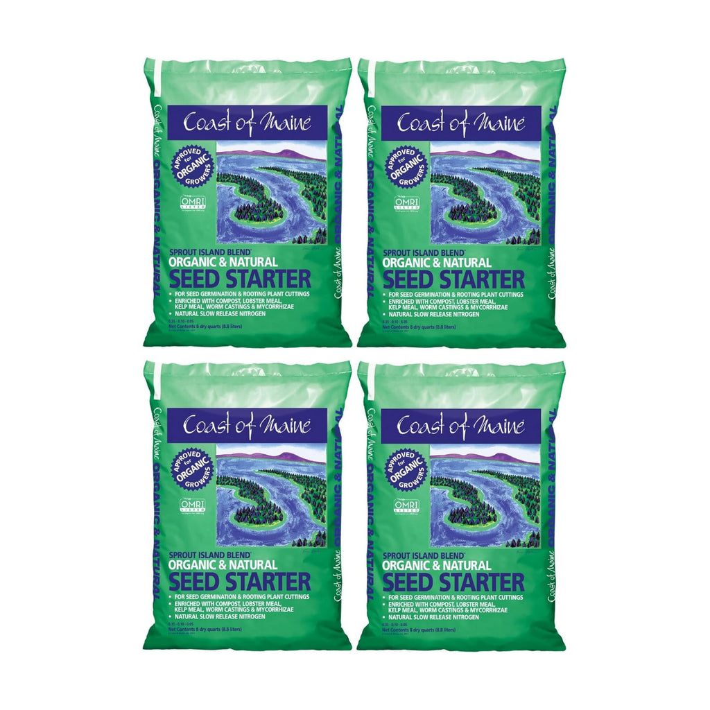 Coast of Maine, 8qt (Pack of 4) Sprout Island Blend, Organic & Natural Seed Starter for Seed Germination & Root Plant