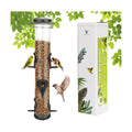 MIXXIDEA 1PK Metal Wild Bird Feeder,Squirrel Proof Bird Feeders for Outside,Hanging 6 Port Tube Bird Feeder Transparent Finch Bird Feeder for Attracting Birds in Your Lawn, Garden, Balcony – Coffee