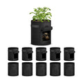 iPower 10-Pack 7-Gallon Potato Grow Bags Thickened Non-Woven Aeration Fabric Container Planter Pots with Handle, Access
