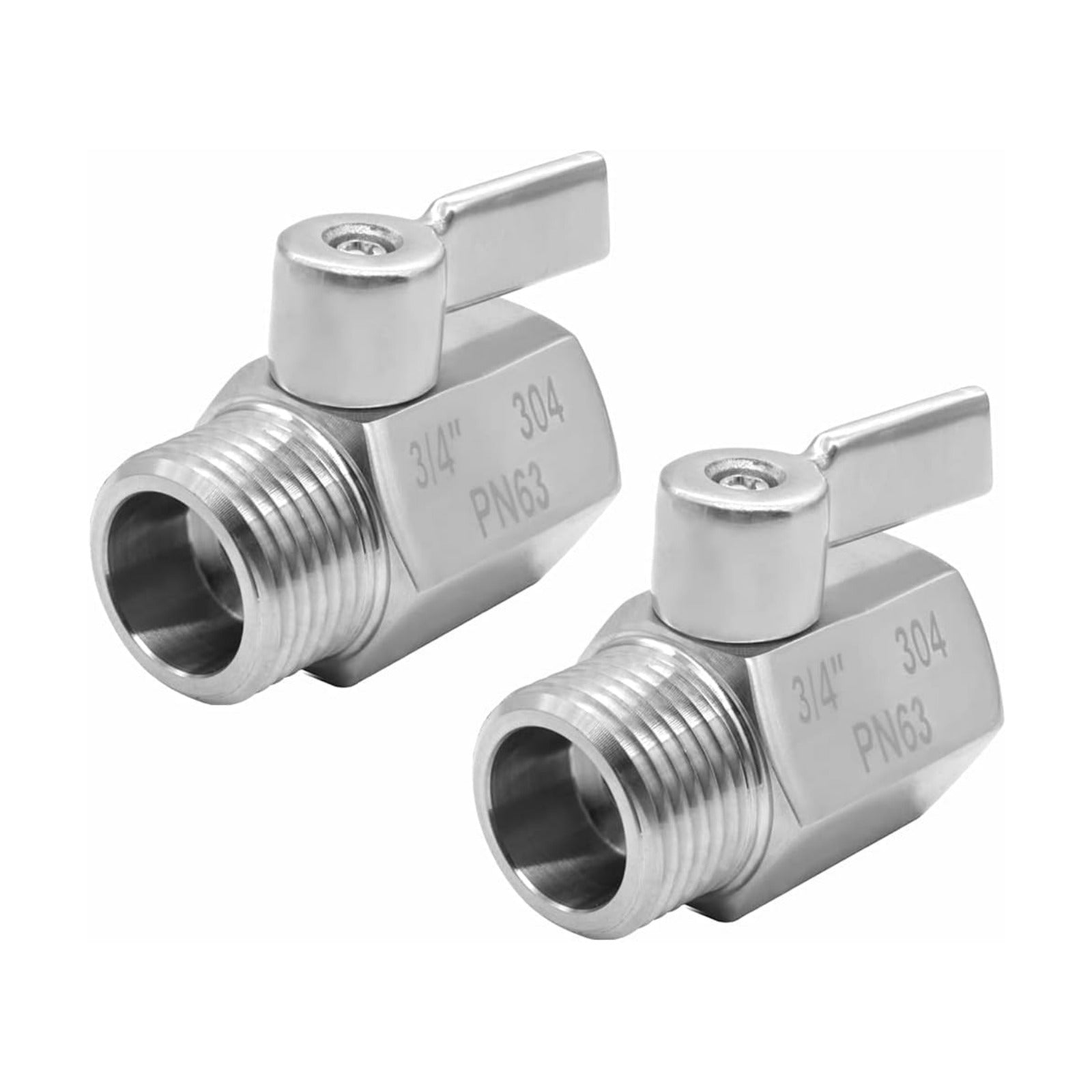Beduan Stainless Steel 3/4" Shut Off Valve GHT Thread Garden Hose 2 PCS | Heavy Duty 304SS Water Hose Valve Connector