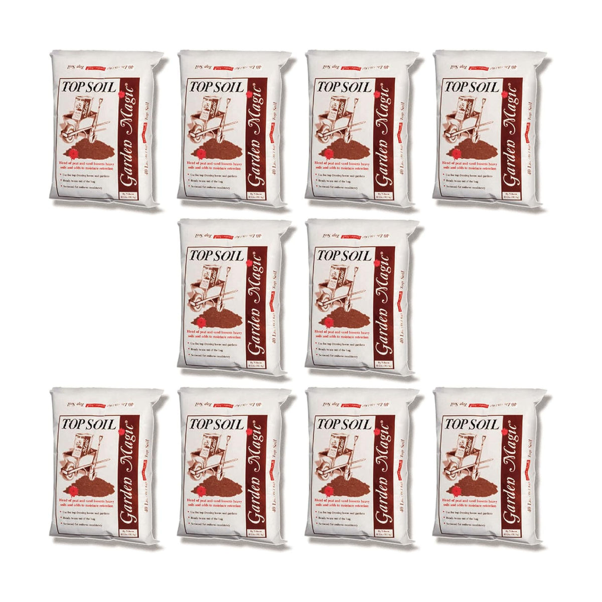 Michigan Peat 10 Pack Garden Magic Indoor and Outdoor Organic Planting Potting Topsoil Mix Blend with Moisture