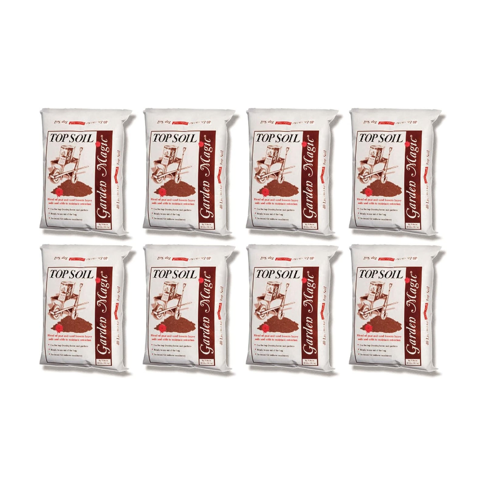 Michigan Peat Garden Magic Organic Potting Topsoil Mix, 40 lb, 8-Pack | Moisture Retaining Organic Blend for Indoor and