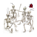 TOY Life 4 Pcs Halloween Skeleton 16" Posable Skeleton Decor, Full Body Posable Joints Outdoor Skeletons, Halloween Skeletons Decorations Outdoor Indoor, Plastic Hanging Skeleton Decorations