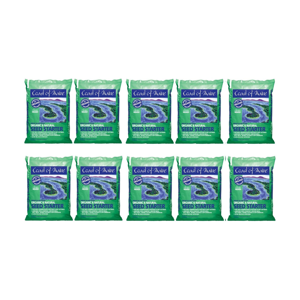 Coast of Maine, 16qt (Pack of 10) Sprout Island Blend, Organic & Natural Seed Starter for Seed Germination & Root Plant