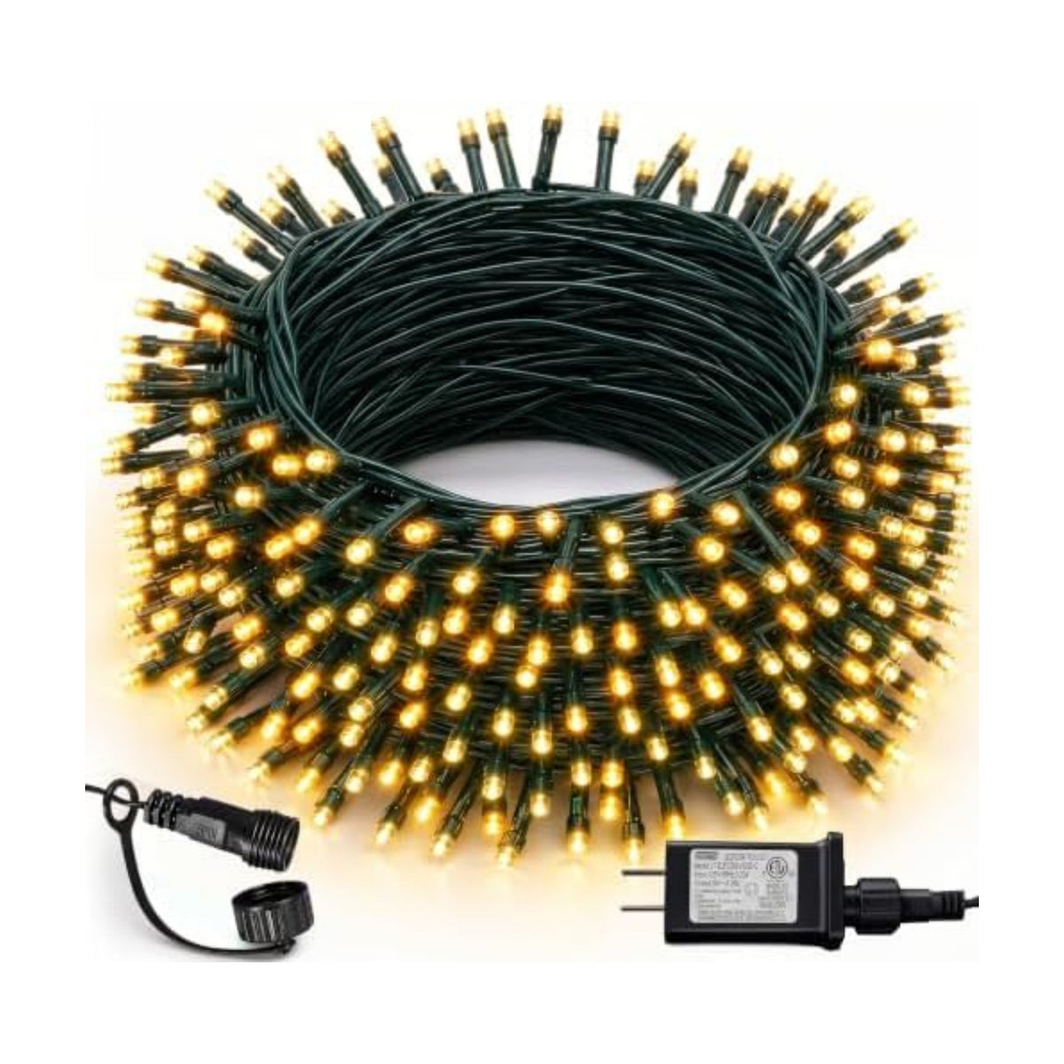 Dazzle Bright 300 LED Christmas String Lights, 100 FT Connectable Waterproof String Lights Green Wire with 8 Modes, Christmas Decorations for Indoor Outdoor Xmas Party Yard Garden (Warm White)