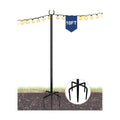 10FT String Light Pole for Outdoor, Heavy Duty Metal Lighting Stand Pole for Garden Lawn Backyard Patio Holiday Wedding