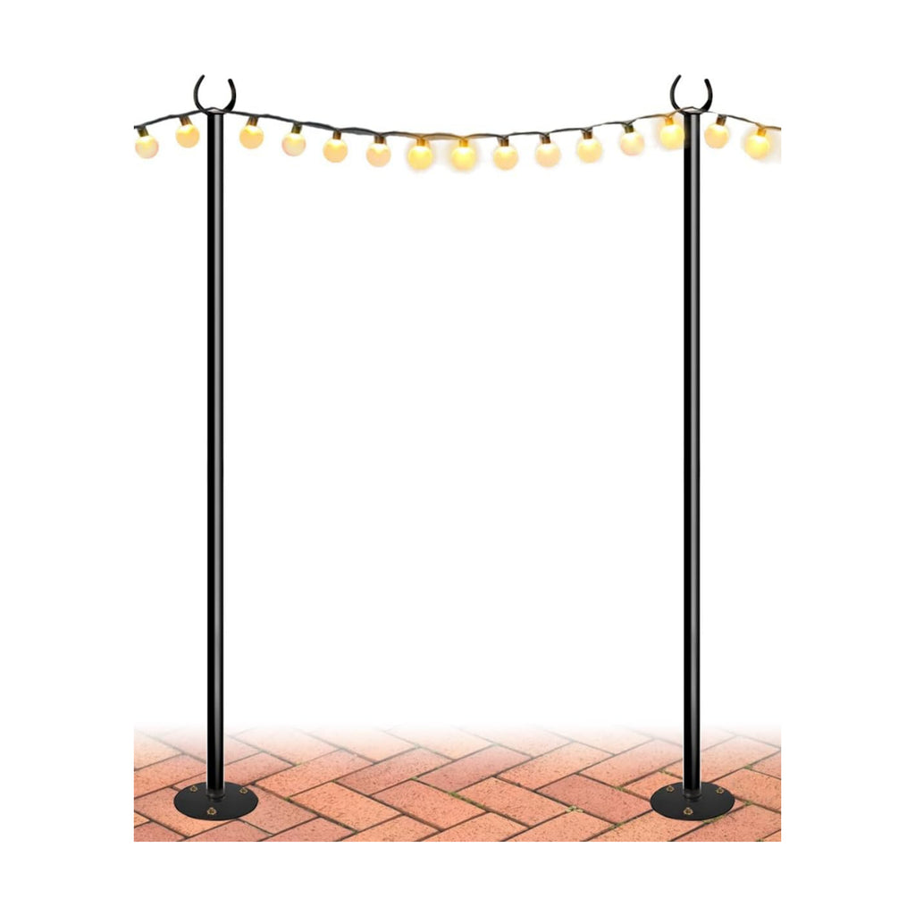 10FT String Light Poles for the Outdoor, Heavy Duty Metal Lighting Stand Pole for Hard Soil Wood Backyards Patio