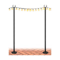 10FT String Light Poles for the Outdoor, Heavy Duty Metal Lighting Stand Pole for Hard Soil Wood Backyards Patio